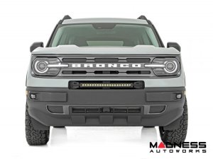 Ford Bronco Sport Front Bumper Light Bar Mount w/ 20" Single Row Black Series LED w/ White DRL